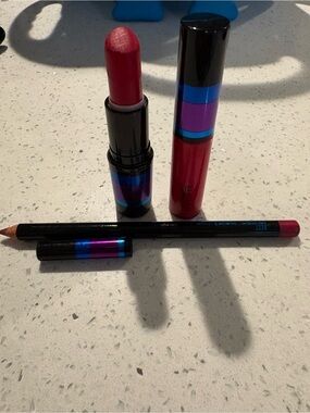 Magenta Red Lipstick & Lip Liner Set - Women Makeup